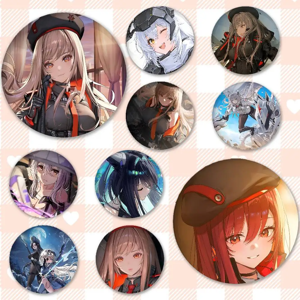 Game N-NIKKE Badges Peripheral Lapel Pins Tinplate Round Brooch For Shoulder Bag Accessories Souvenir Gifts