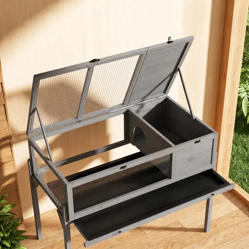 Tall Solid Wood Turtle Feeding Box Household Climbing Pet Cage Lizard Breeding Tank Ecological House