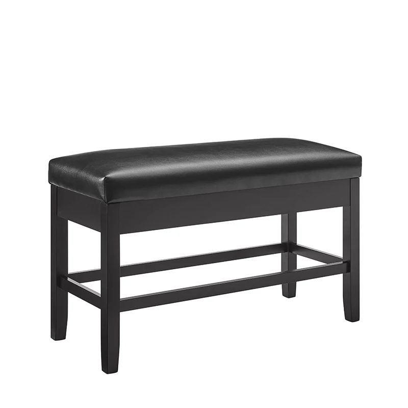 Carrara Storage Counter  Black Wooden Dining Bench Contemporary Seat Simple Dining Furniture On-Site