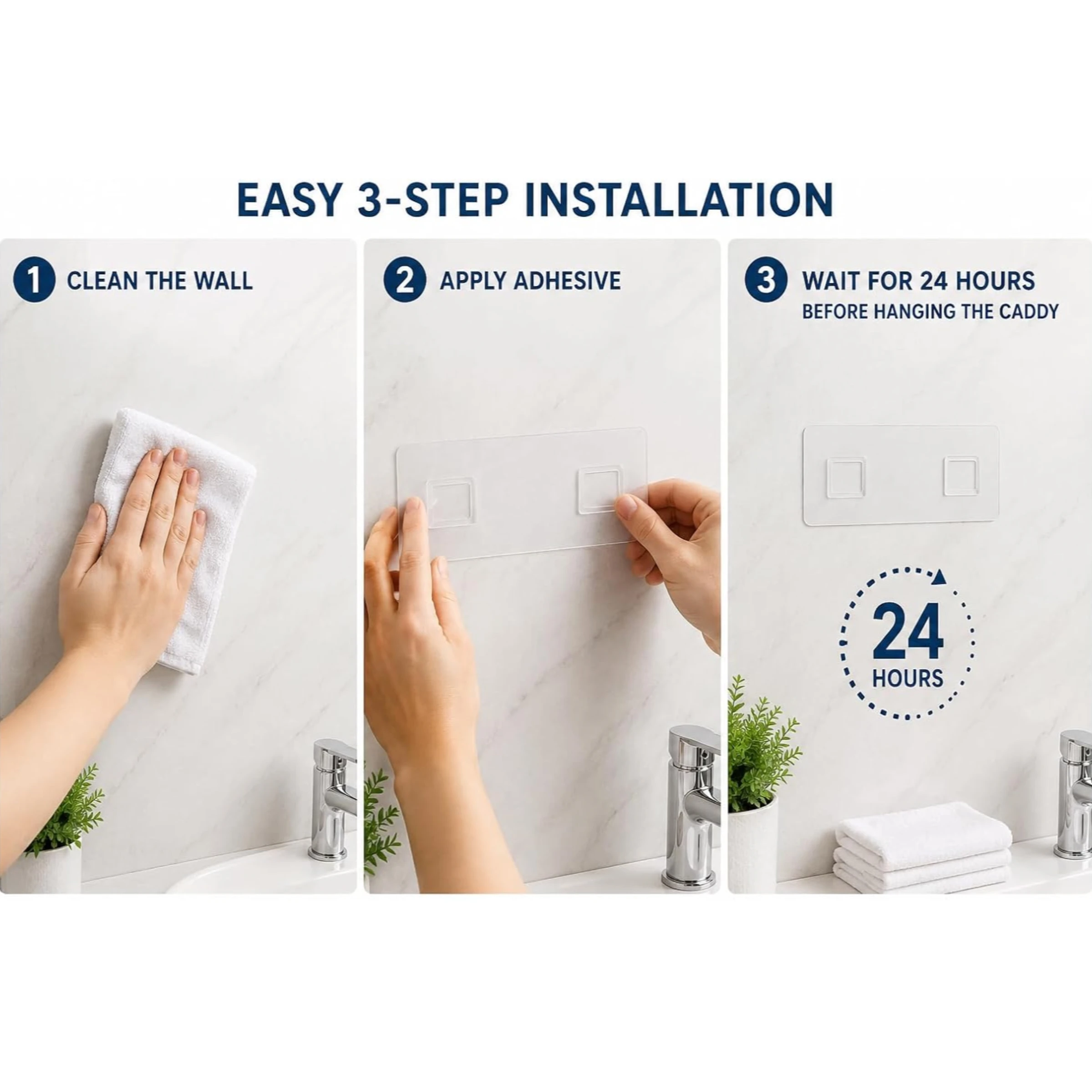 Shower Organizer with Soap Holder and Hooks for Bathroom Rustproof , No Drilling, Wall-Mounted, Kitchen & Home Decor - view 7