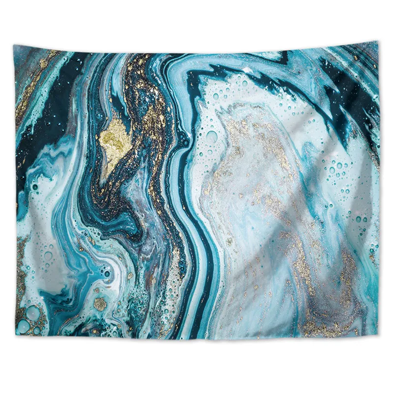 Marble Tapestry High-Definition Map Fabric Wall Hanging Decor Watercolor  Polyester Table Cover Yoga Beach Towel