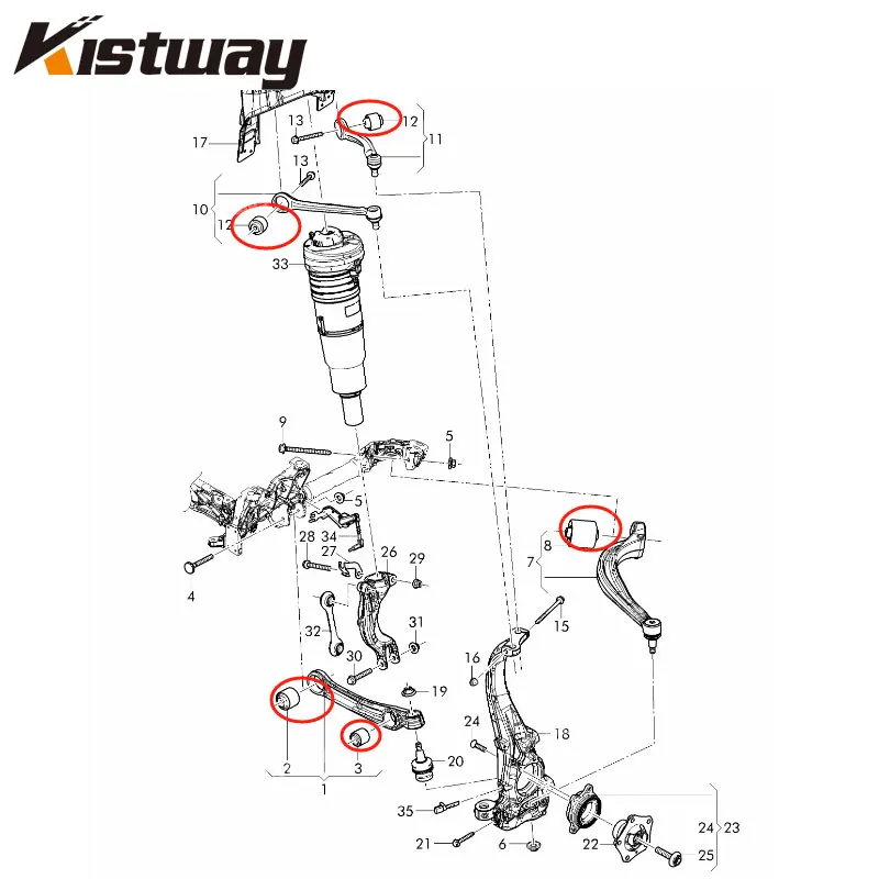 10PCS Front Control Arm Bushing Kit For Audi Q7 Q8 Q5 A8 S8 A6 S6 For Bentley Bentayga 4M0407515 4M0407181 4M0407182 4M0407183