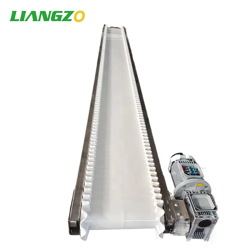 LIANGZO Customized Stainless Steel 304/316 Inclined  White Pu Food Grade Conveyor Belt