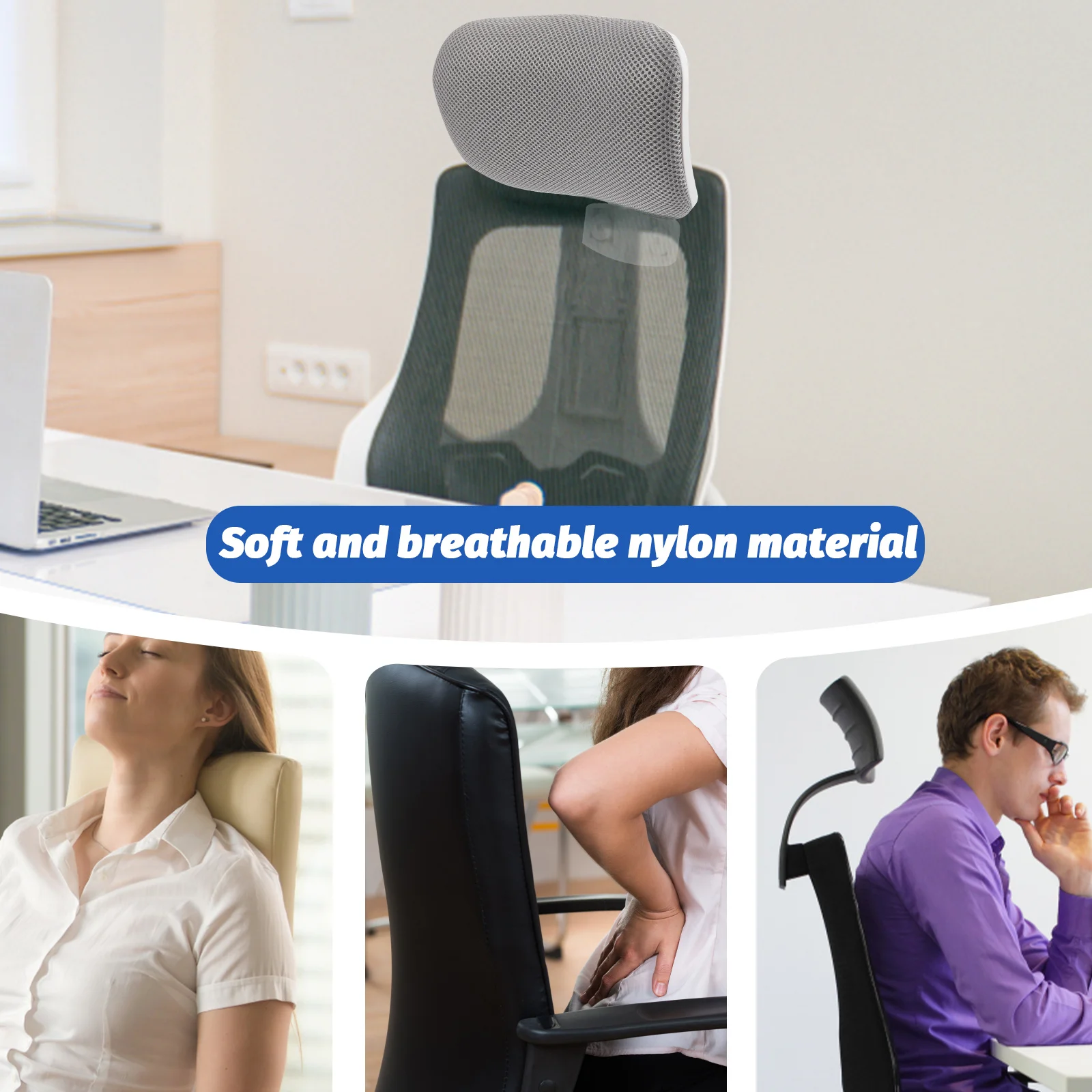 Adjustable Chair Cushions Headrest Attachment Replacement Chair Head Support Cushion Comfortable Ergonomic Replacement Pillow