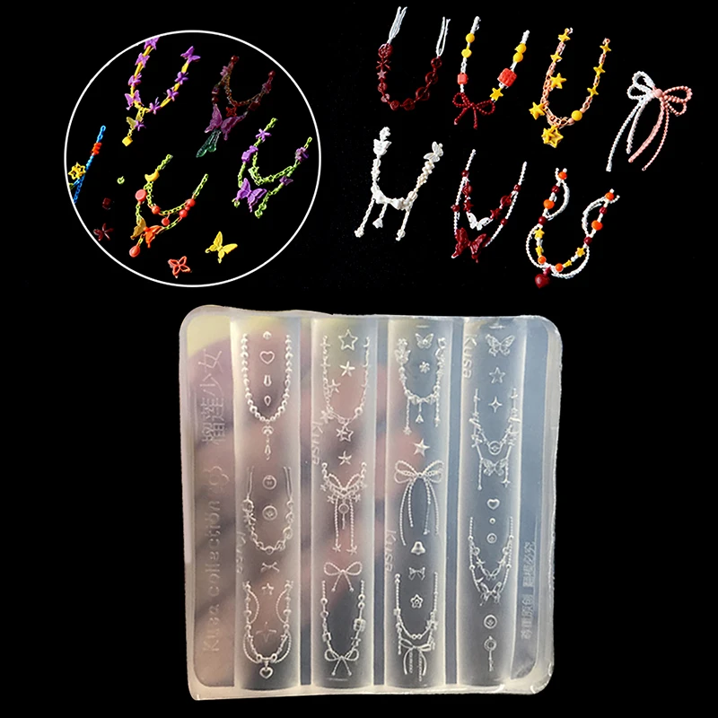 Décorations d'ongles en Silicone, bricolage, plaque d'estampage stéréoscopique, outils de manucure, chaînes de perles d'ongles, moule à nœud de sculpture