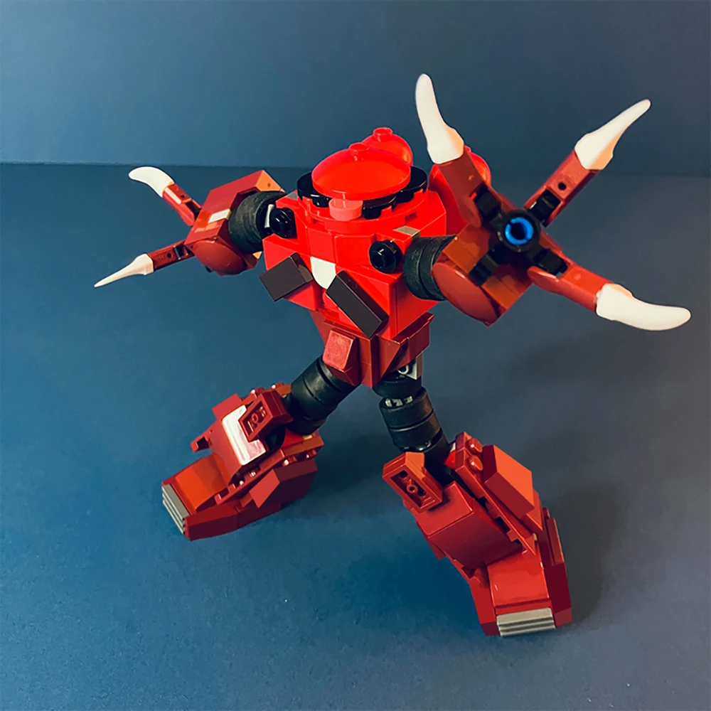 

Строительные блоки Crab Battle Mech MOC, водный робот с шарнирными когтями, модель японского аниме «сделай сам» для любителей меха