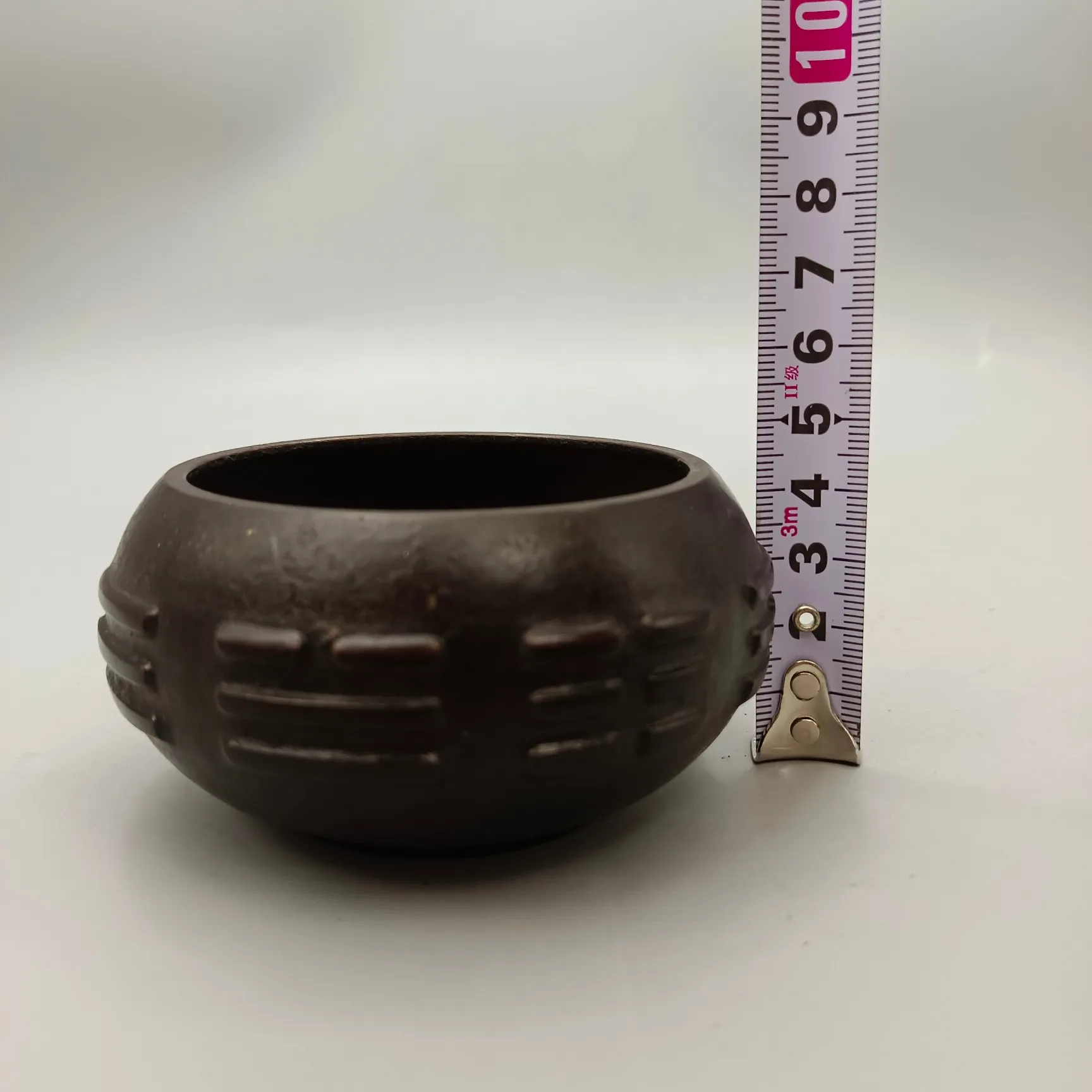 8.5 cm  Antique Bronze Collection: Copper Ornaments, Red Copper Bagua Copper Incense Burner, Fine Polishing, Thick and Thick Pot