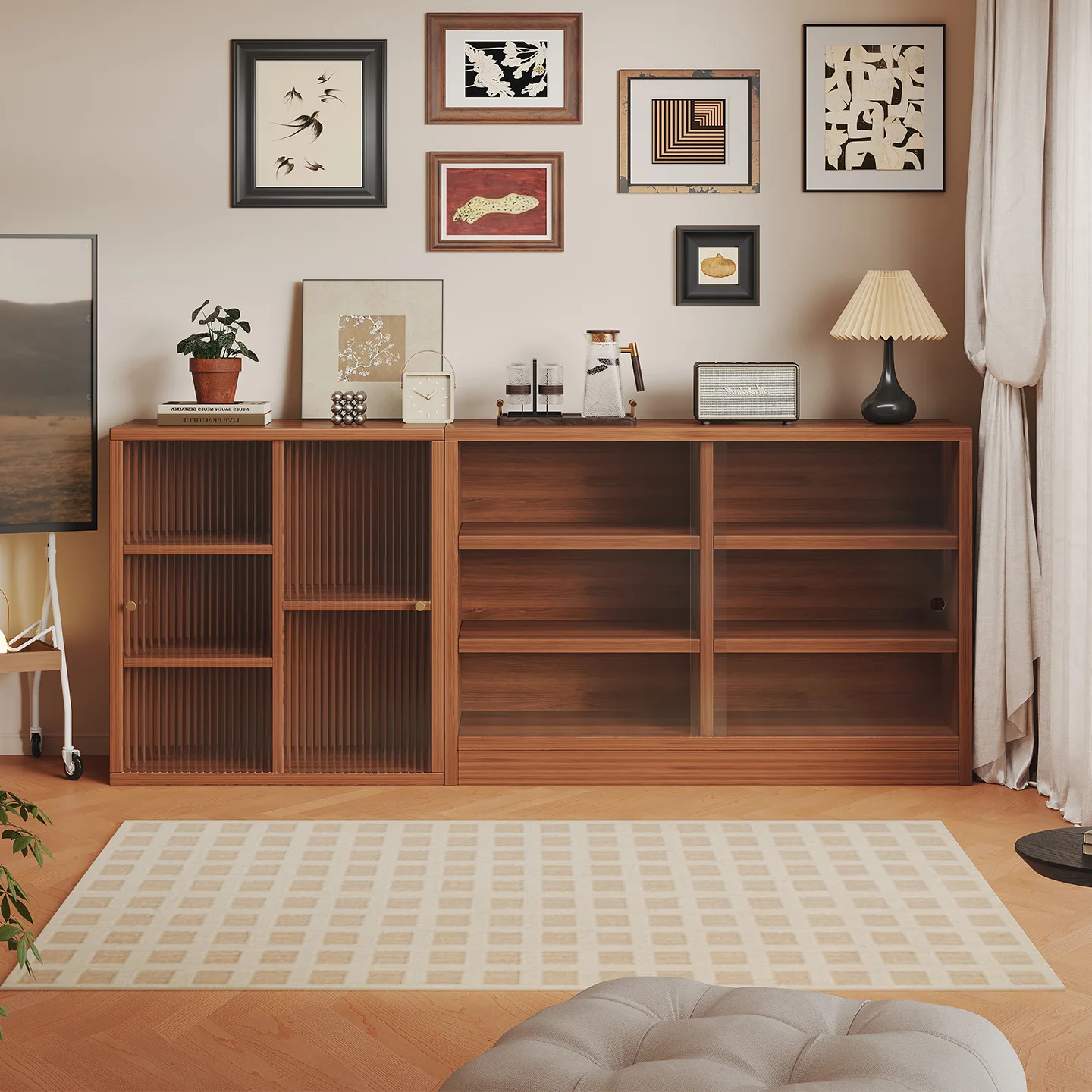

Dust-proof combination bookcase Floor-to-ceiling dining side cabinet Living room locker Low cabinet Student bookshelf