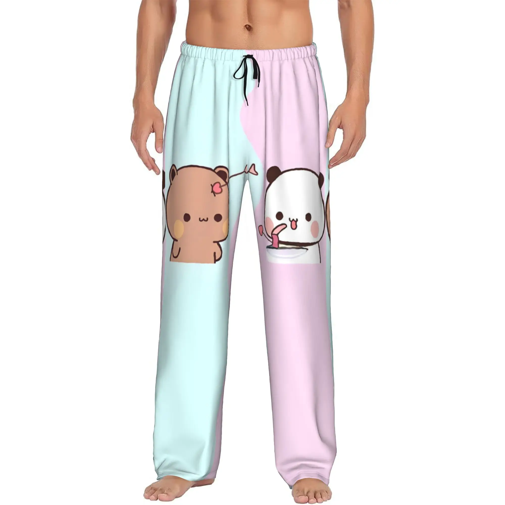 Custom Printed Men's Funny Bubu And Dudu  Pajama Pants  Sleepwear Sleep Lounge Bottoms with Pockets