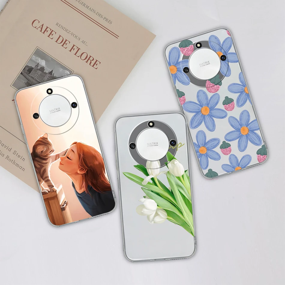 For Honor X9A Magic 5 Lite 5G X40 Case Simple Gradient Clear Cases For Honor Magic5 Lite Soft TPU Anti Drop Phone Back Covers