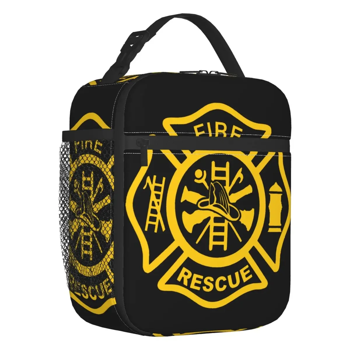 Firefighter Rescue Thermal Insulated Lunch Bags Women Resuable Lunch Tote for School Multifunction Food Box