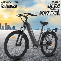 DYU C1 Electric Bicycle 350W Brushless Motor 36V10AH Lithium Battery Aluminum Alloy Snow Electric Bike 26-Inch Tire City E-bike