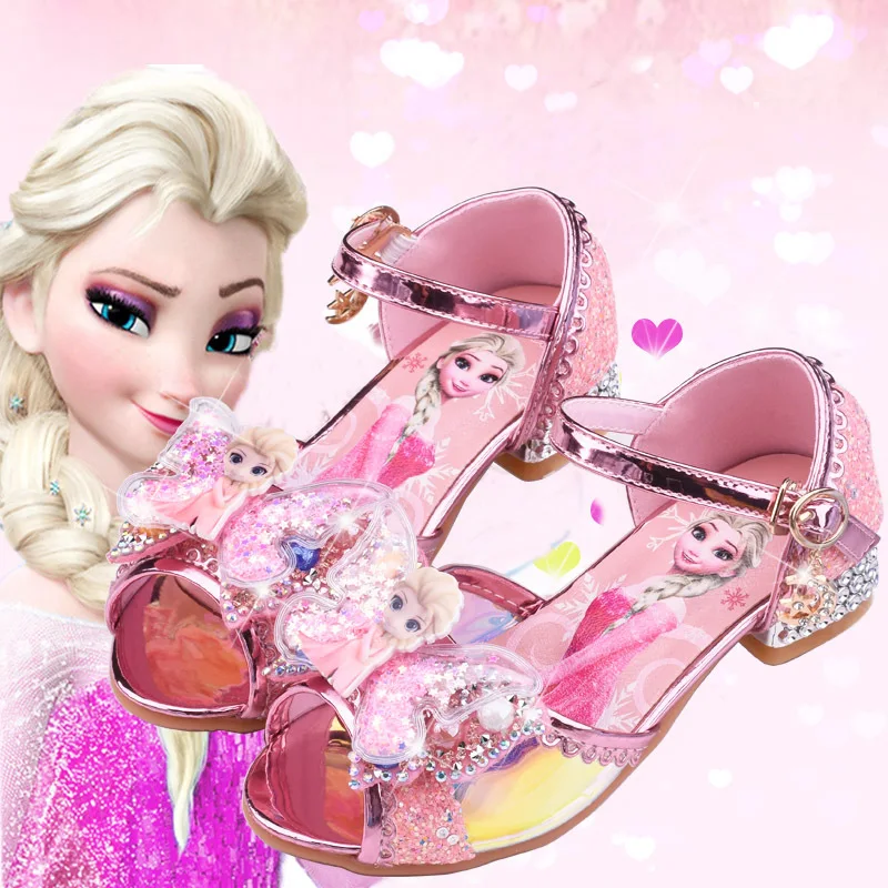 Frozen Elsa Girls High-heeled Sandals Summer Children's Princess Shoes Large Size Shoes Show Shoes Exquisite Beauty Dance Shoes