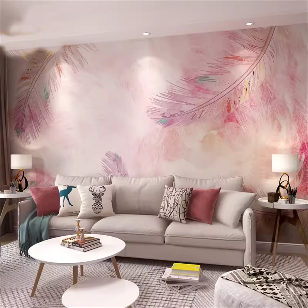 custom Golden feather wallpaper for walls 3d murals minimalist modern wall paper living room sofa bedroom backdrop home decor