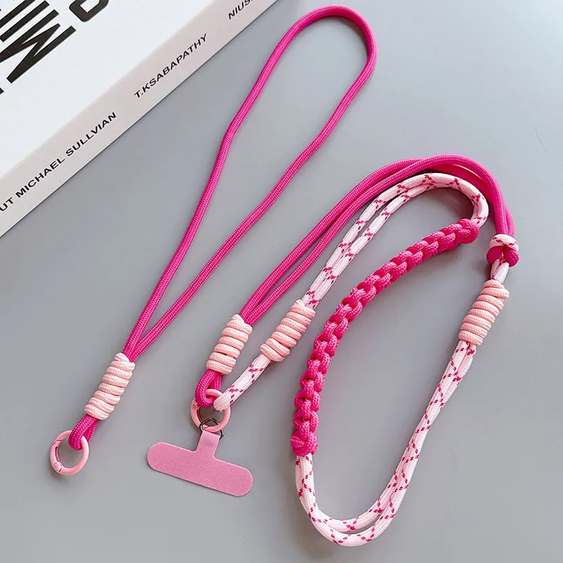 الهاتف المحمول حبل متعدد الوظائف شخصية المنسوجة البوليستر نمط طويل الهاتف المحمول معلقة Crossbody يمكن تعليقها يده الرقبة