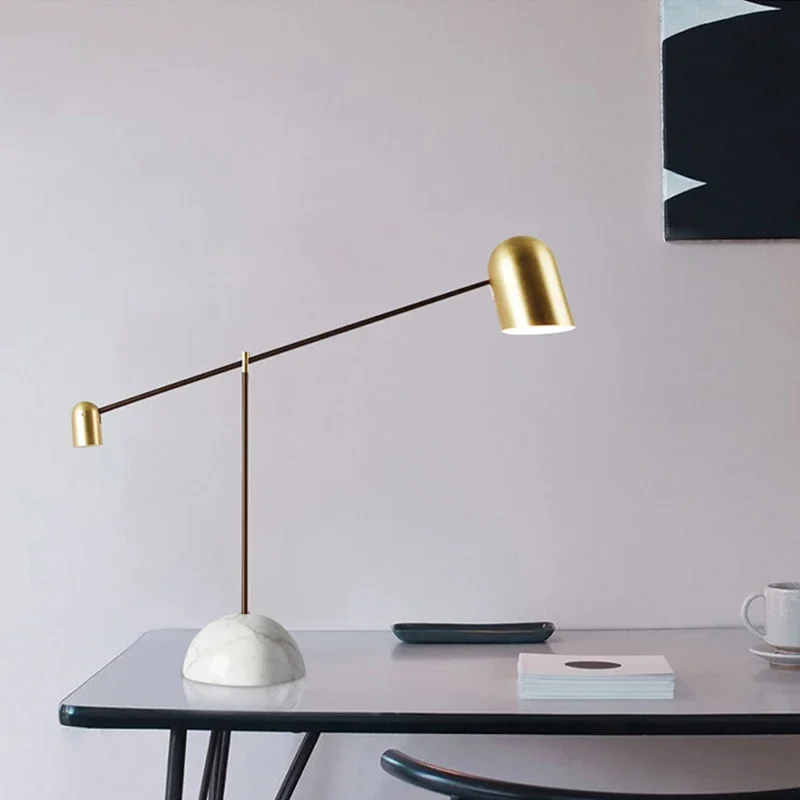 Moderne Minimalistische Creatieve Bureaulamp Marmeren Basis Verstelbare En Stijlvolle Woonkamer Studeerkamer Slaapkamer Bed Decoratieve Lamp