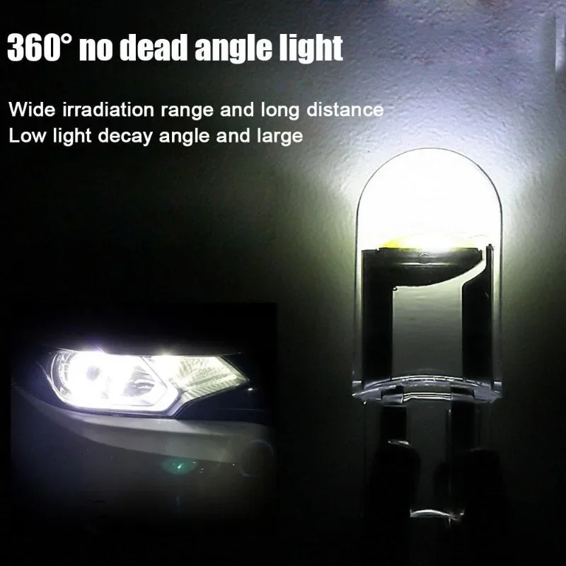 

10PCS T10 W5W COB LED Bulbs Car Wedge Parking Lights Auto License Plate Lamps Dome Read Lights 12V Accessories