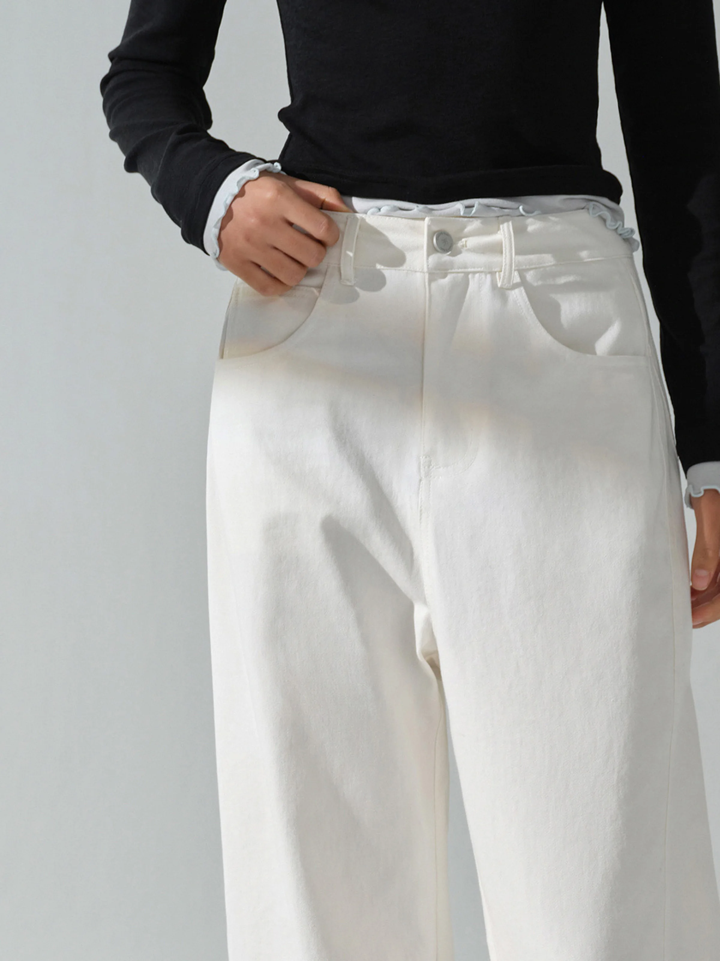 High Waist White Wide Leg Pants Women Casual Loose Trousers Slimming Petite Friendly Elegant Floor Length Pants Autumn Outfits