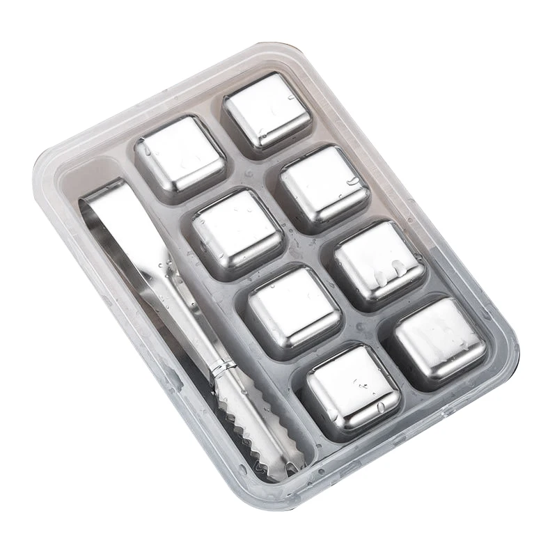 

Stainless Steel Ice Cubes, Reusable Chilling Stones For Whiskey Wine, Keep Your Drink Cold Longer