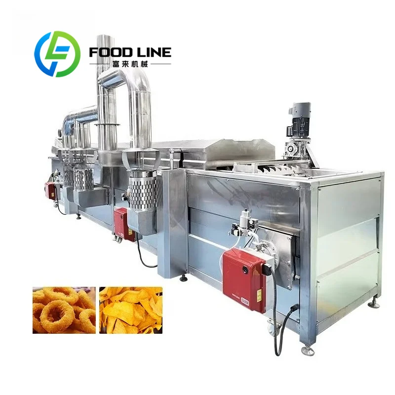 Mobile Continuous Frying Machine Caster Base Allows Free Relocation Between Multiple Raw Material Processing Production Zones