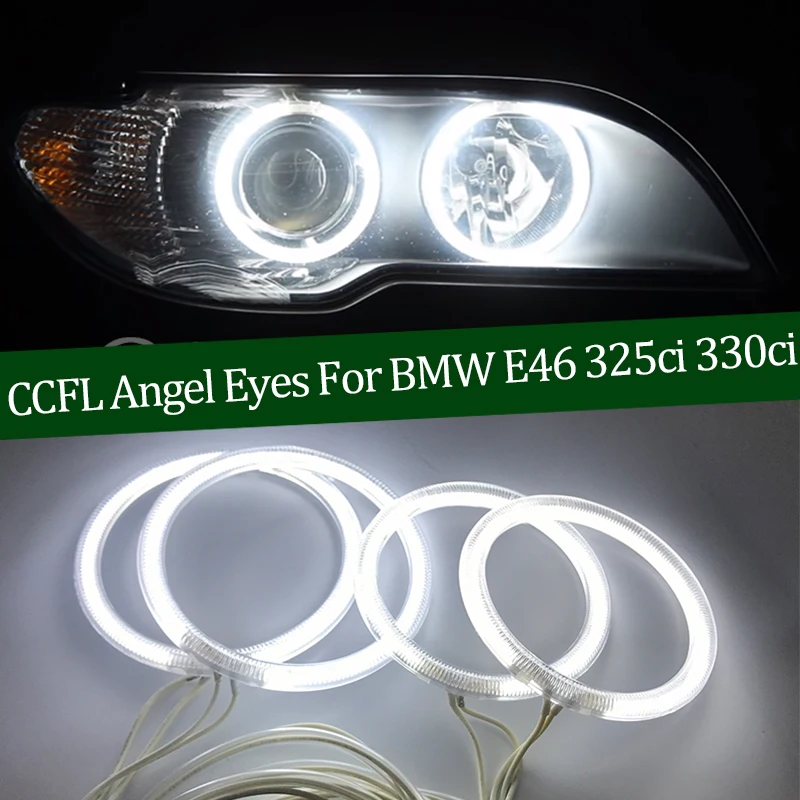 

For BMW E46 325ci 330ci Convertible Coupe 2004-2006 Headlight Demon Eye Hight Quality CCFL Angel Eyes Kit Warm White Ring