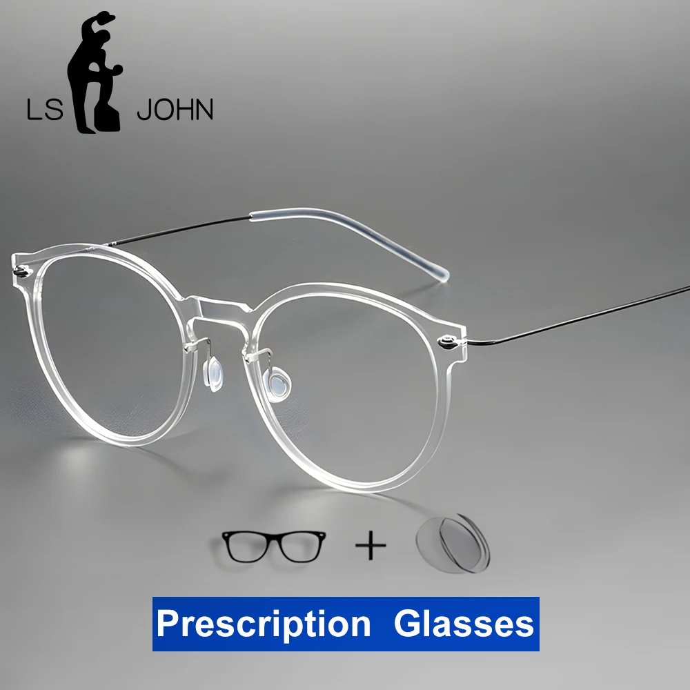 

Myopia Prescription Eyeglasses Men Titanium Screwless Ultralight Round Nylon Glasses Frame Women European Brand Reading Eyewear