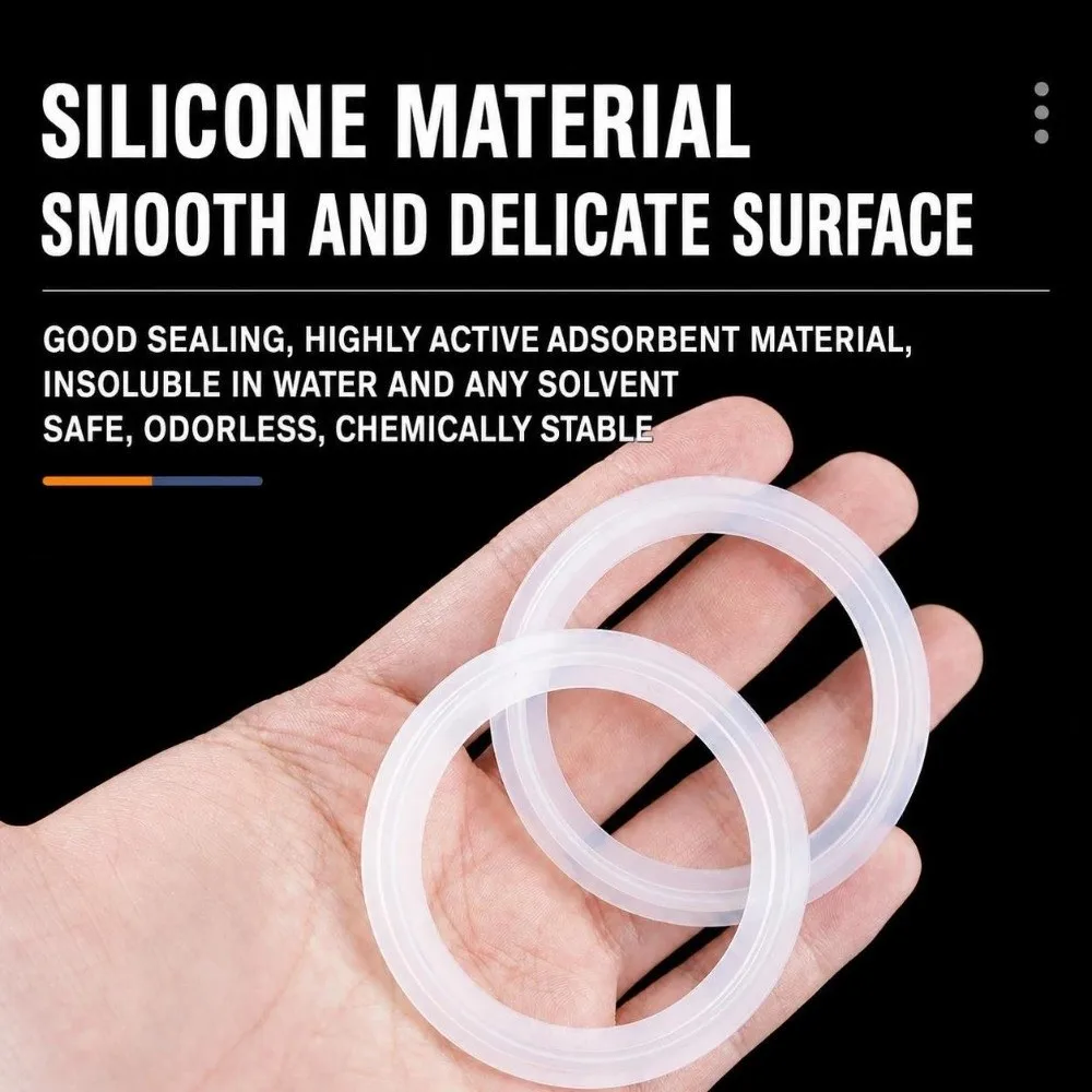 Durable Silicone Tri Clamp Gasket Transparent High Temperature Resistant TC Clamp Seal Food Grade Sanitary Gasket