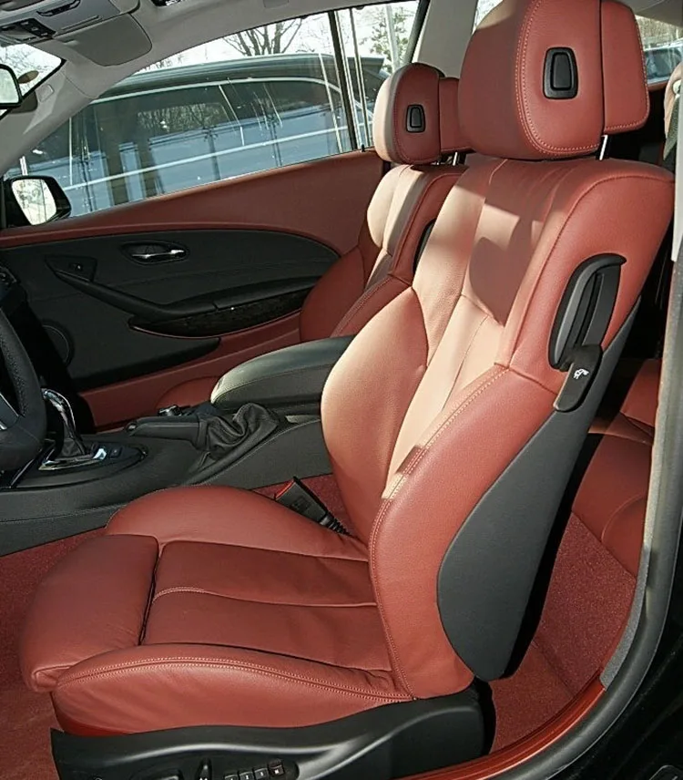 for BMW 6 series 630i Coupe E63 2007 PU Leather Custom Car Seat Cover full set protector Interior Accessories styling