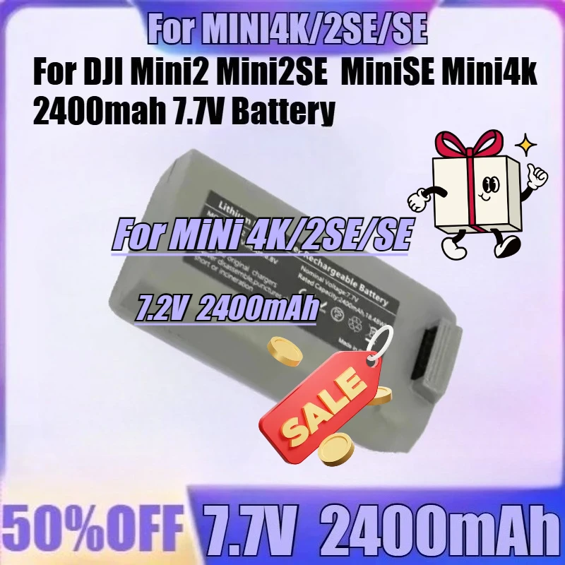 New for DJI Mini2 Mini2SE MiniSE Mini4k 2400mah 7.7V 25minutes UAV  Expand Capacity Battery Cell