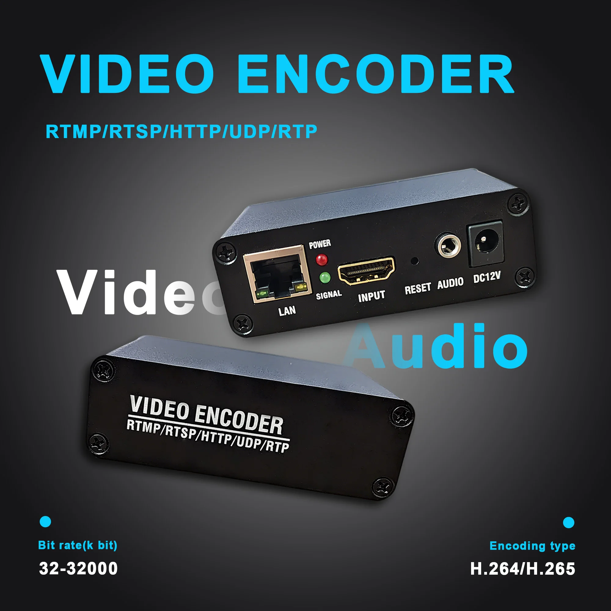 1 Channel Mini HD Video Encoder Webcast Fader H265 H264 HEVC IPTV CATV HDMI to IP RTMP SRT UDP HLS RTSP