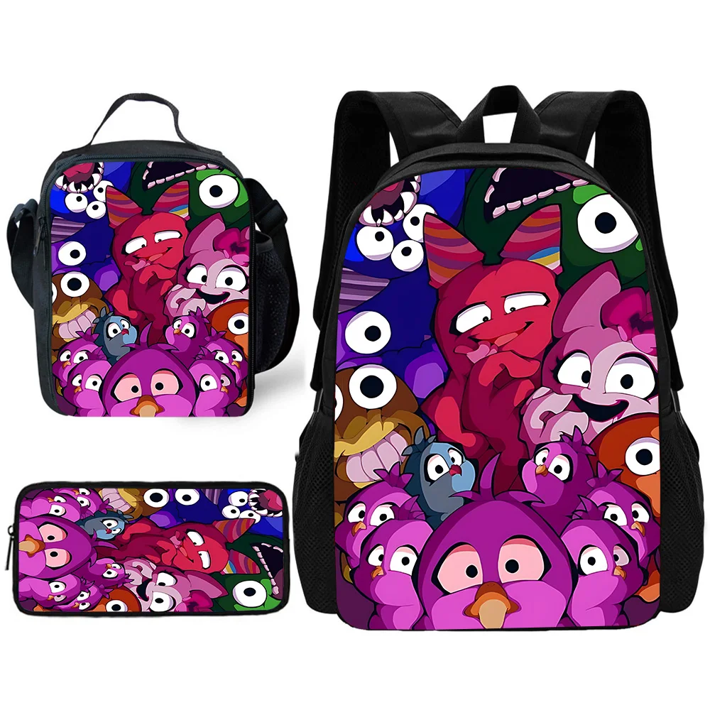 Mochilas escolares com sacos de lápis para meninos e meninas, Gartens of BanBanBans Game Backpack, Melhor presente para criança