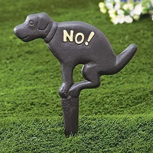 

No Pooping Cast Iron Sign No Pooping Yard Sign Garden Decoration Decorative Spike Funny Poop Stake for Grassland Pathway Lawn