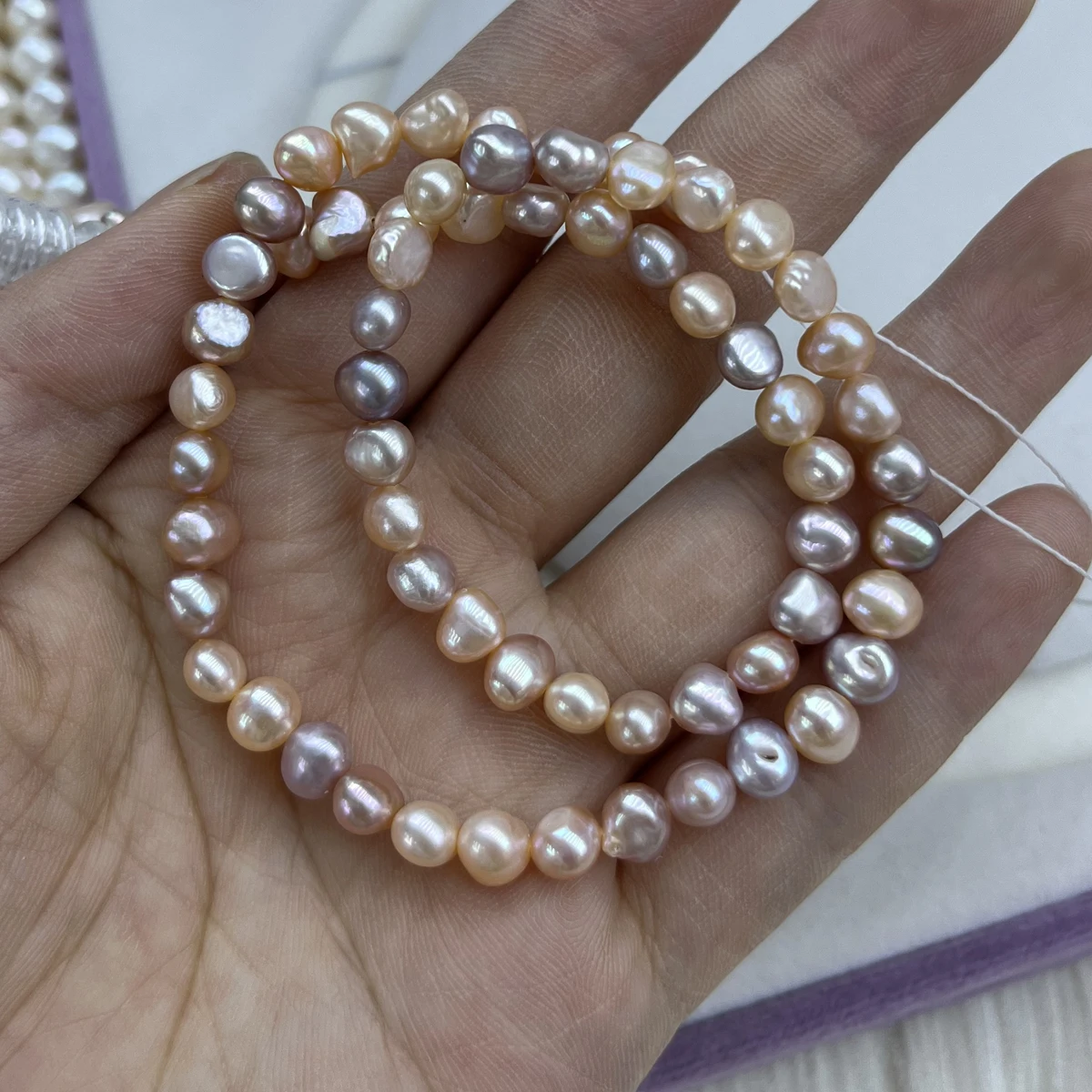 

5-6mm Baroque Candy-Colored Natural Freshwater Pearls Irregular Shapes Beads for Jewelry Making DIY Necklace Bracelet Accessory