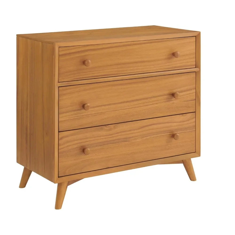 Dawson Modern 3-Drawer Dresser in Honey Brown - Stylish Storage Solutions