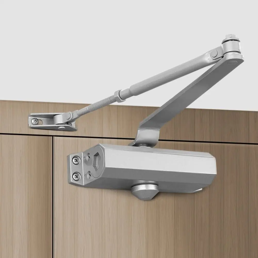 

Silver Heavy Duty Door Closer Aluminum Hydraulic Automatic Door Closer Mute Soft Closing Adjustable Residential Door Closer