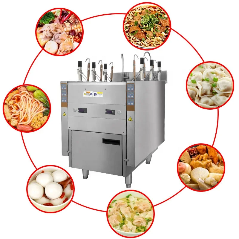 Electric Noodle Cooking Machine 6 Baskets Auto Lifting Noodle Cooker Fast Water Boiling 304 Stainless Steel Hotel Restaurant
