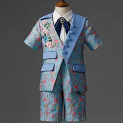 Children Tuxedo Summer Autumn Wedding Baby Birthday Piano Performance Costume Kids Formal Suits A2227 Custom Boys Suit