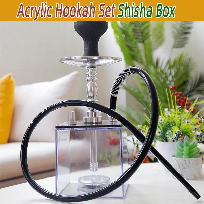 

Акриловый набор для кальяна Коробка для кальяна Наargile Sheesha Narguile Chicha Cachimbas Водопроводка Коробка для кальяна Кальян со светодиодной подсветкой для курения Кальян