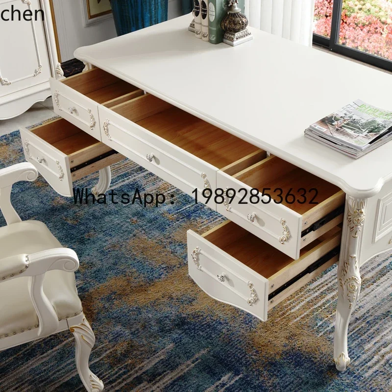 

solid wood desk white bookcase combination beauty salon computer table study writing desk table