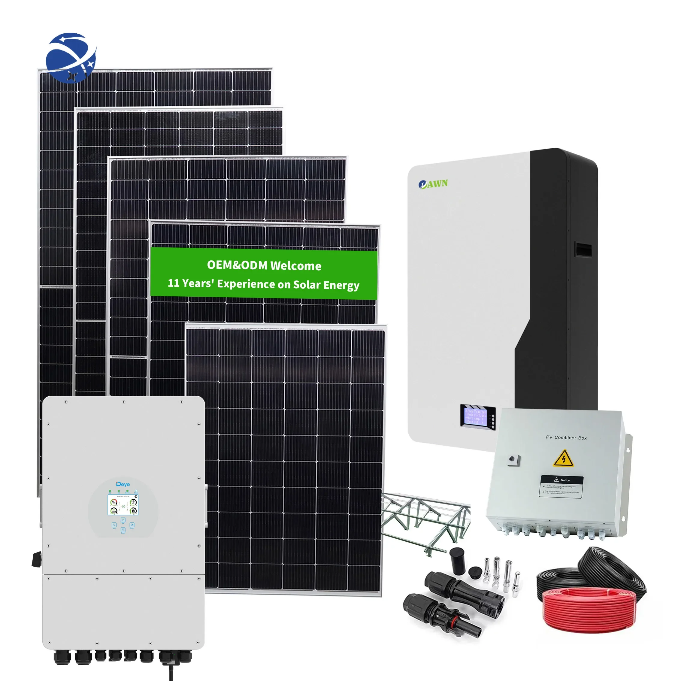 

YUNYI Hot Sale 5KW 10KW 15KW 20KW 25KW 30KW Solar Generator 5000W Monocrystalline Solar Panels Power Solar Energy Systems for Ho