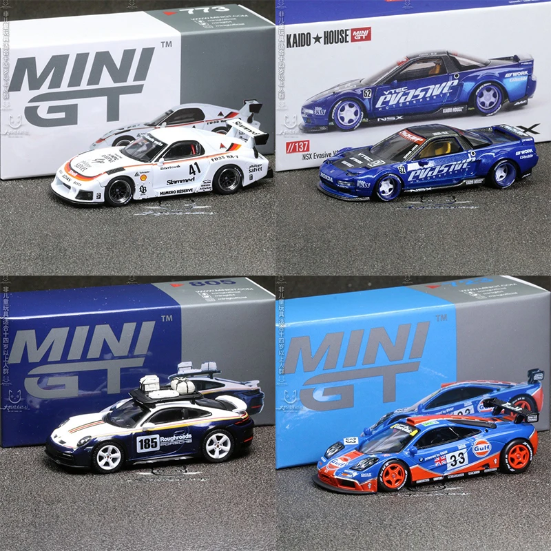 MINIGT 1:64 LB RX7 GTR Dakar F1 RX7 T-Rex Racing Calf I7 EDrive50 Series Alloy Car Die Casting Model Collect Ornaments