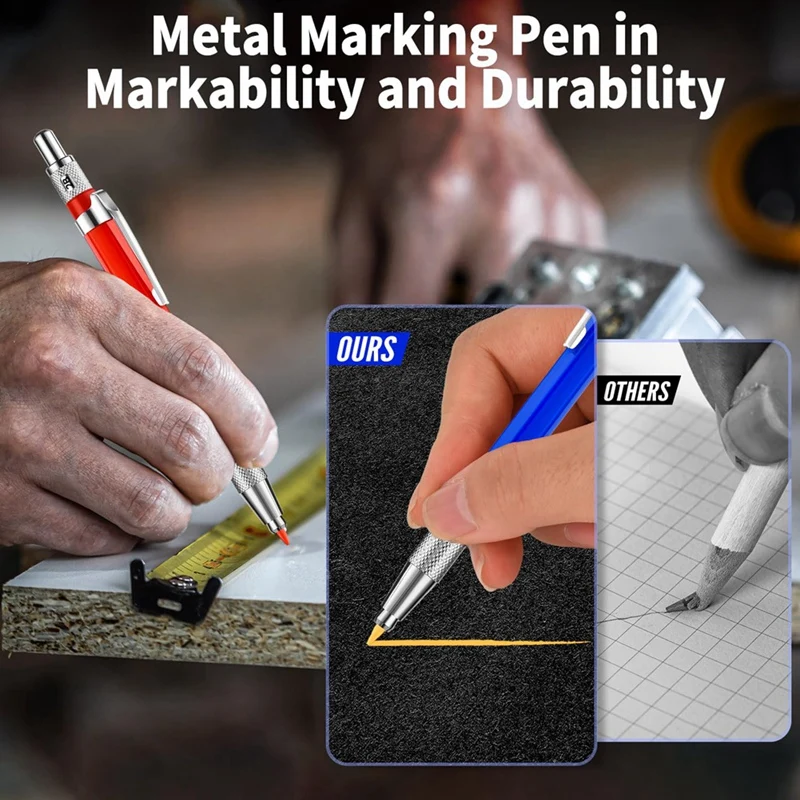 Mechanical Pencil Metal Marker, Built-In Sharpener For Pipe Fitter, Steel Fabrication Carpentry