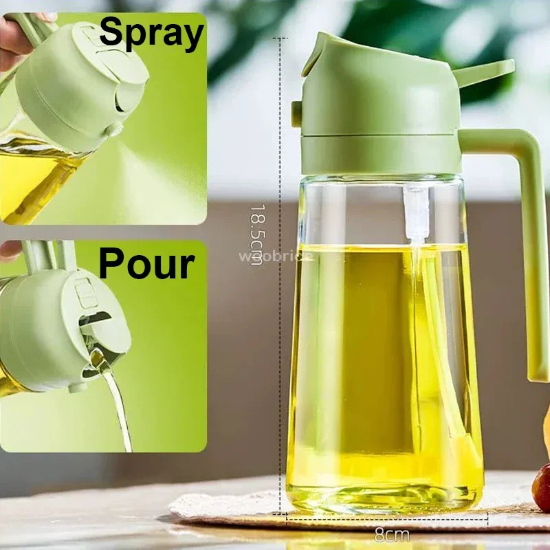 2 in 1 Spray für Olivenöl Spray Sprayer Spender Flasche komfortables Griff Design für Grill Luft Bratpfanne Ofen Camping