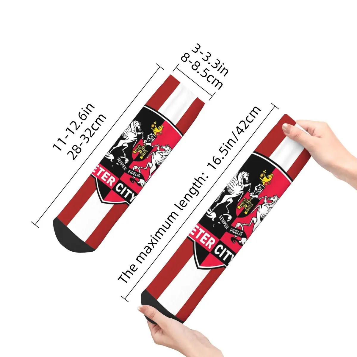 Kaus Kaki Exeter City FC Stoking Penyerap Keringat Harajuku Aksesori Kaus Kaki Sepanjang Musim untuk Hadiah Natal Pria Wanita