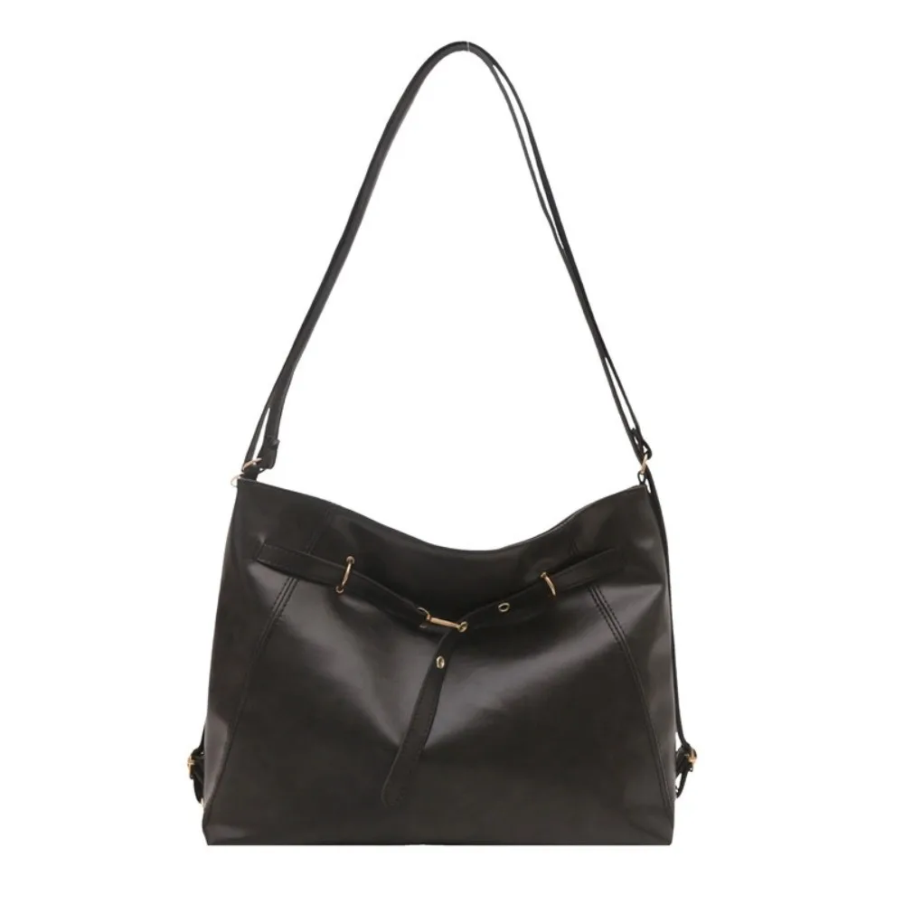 

Fashion New Design Buckle Shoulder Bag Leather Large Capacity Vintage Tote Bag Crossbody Solid Color Women Backapck Girls