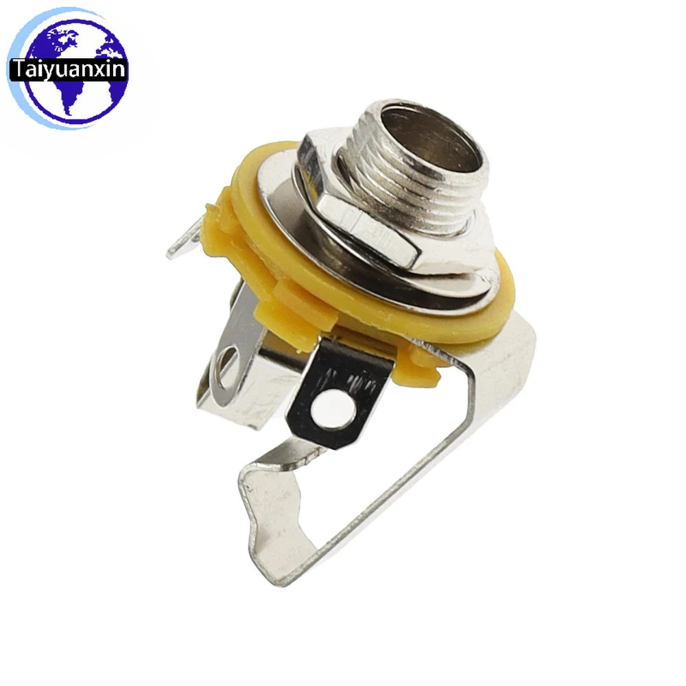 100PCS 6.35mm 1/4 Inch Mono / Stereo TS Panel Chassis Mount Jack Audio Female Connector Solder