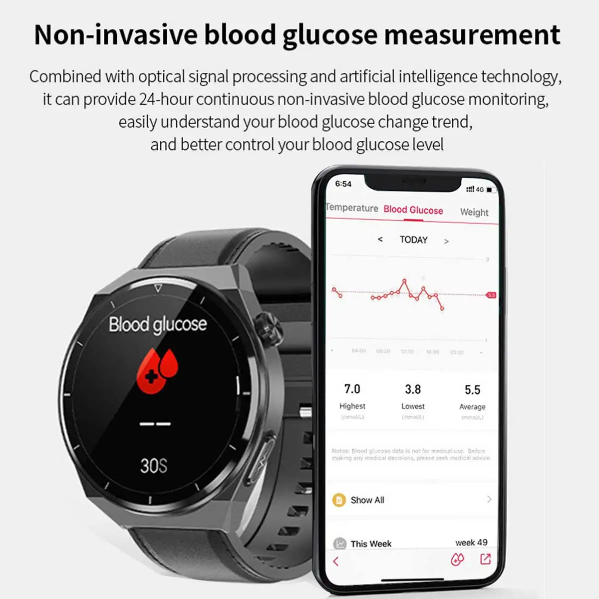 New ECG+PPG Smart Watch Men Sangao Laser Health Heart Rate Blood Pressure Fitness Sports Watches IP68 Waterproof Smartwatch