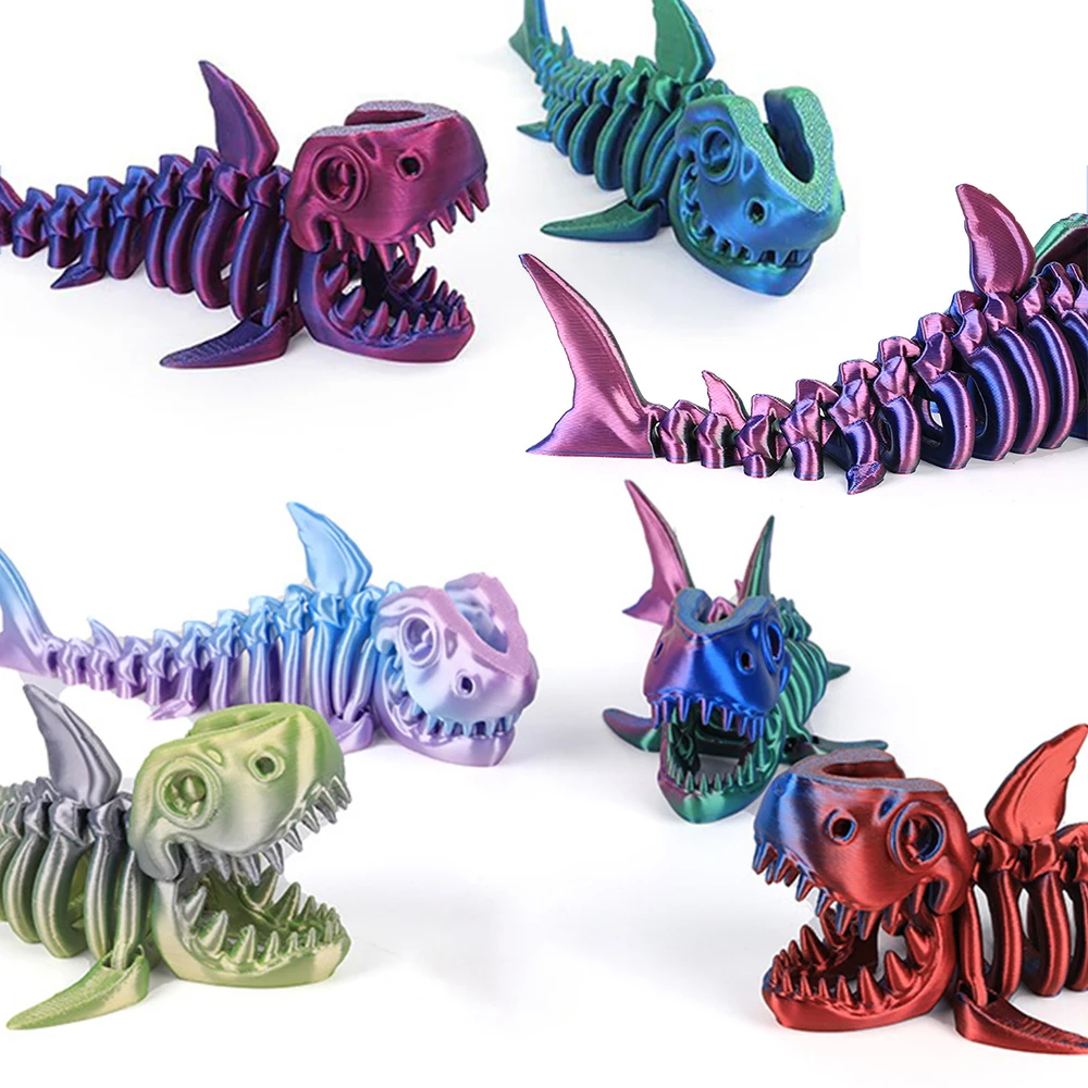 3D Stampato Bony Shark Modello Giocattoli Animali Figurine Multi-Giunto Acquario Impostazione Decorativa Desktop Ornamento Per Bambini Regali Novità