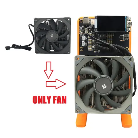 J1UL1N Silent Cooling Fan For Nerdqaxe+ + 4.8T For Nerdqaxe+ + 4.8TH/S 901 ASIC Miner Low Noise Efficient Heat Dissipation