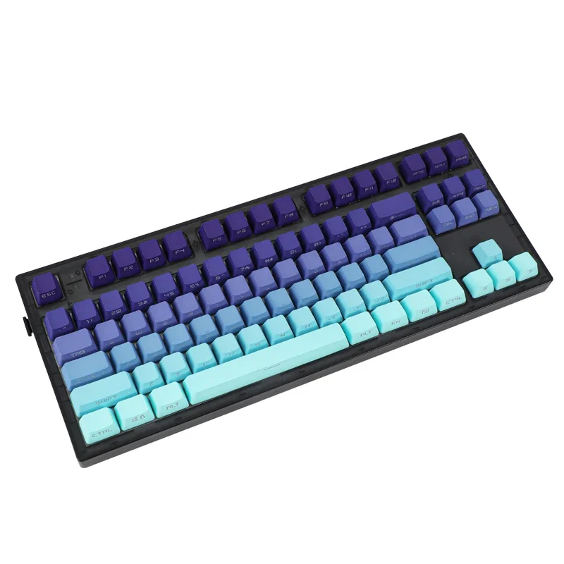 

134 Keys Purple Blue Gradient Keycaps for Mechanical Keyboard Side Print OEM PBT Double Shot Win Mac AULA F75 Ajazz AK820 Pro